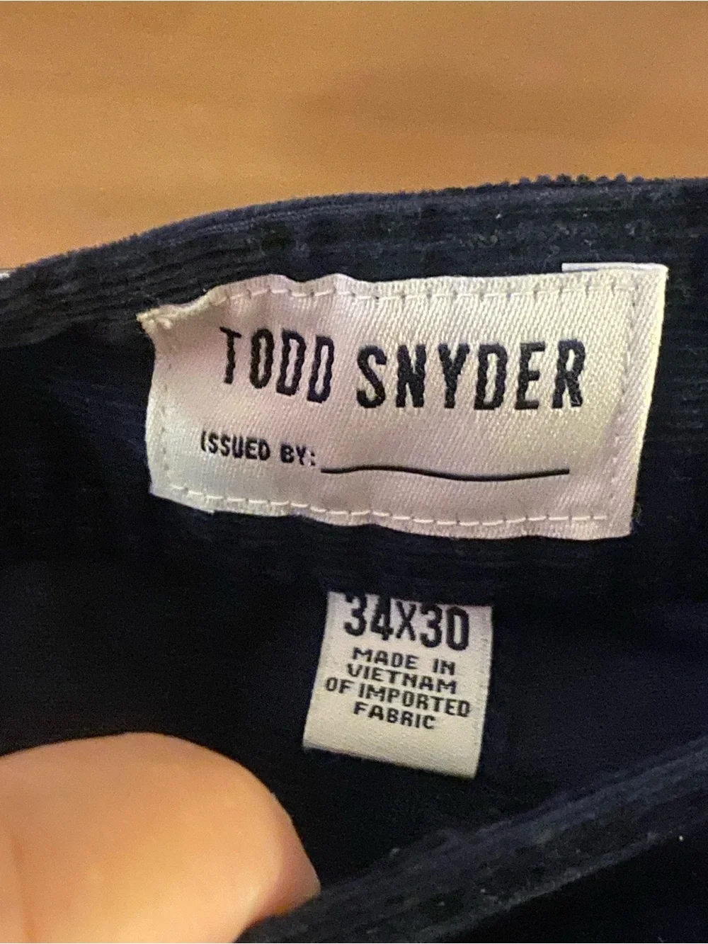 Todd Snyder Blue Corduroy Pants Men’s Size 34